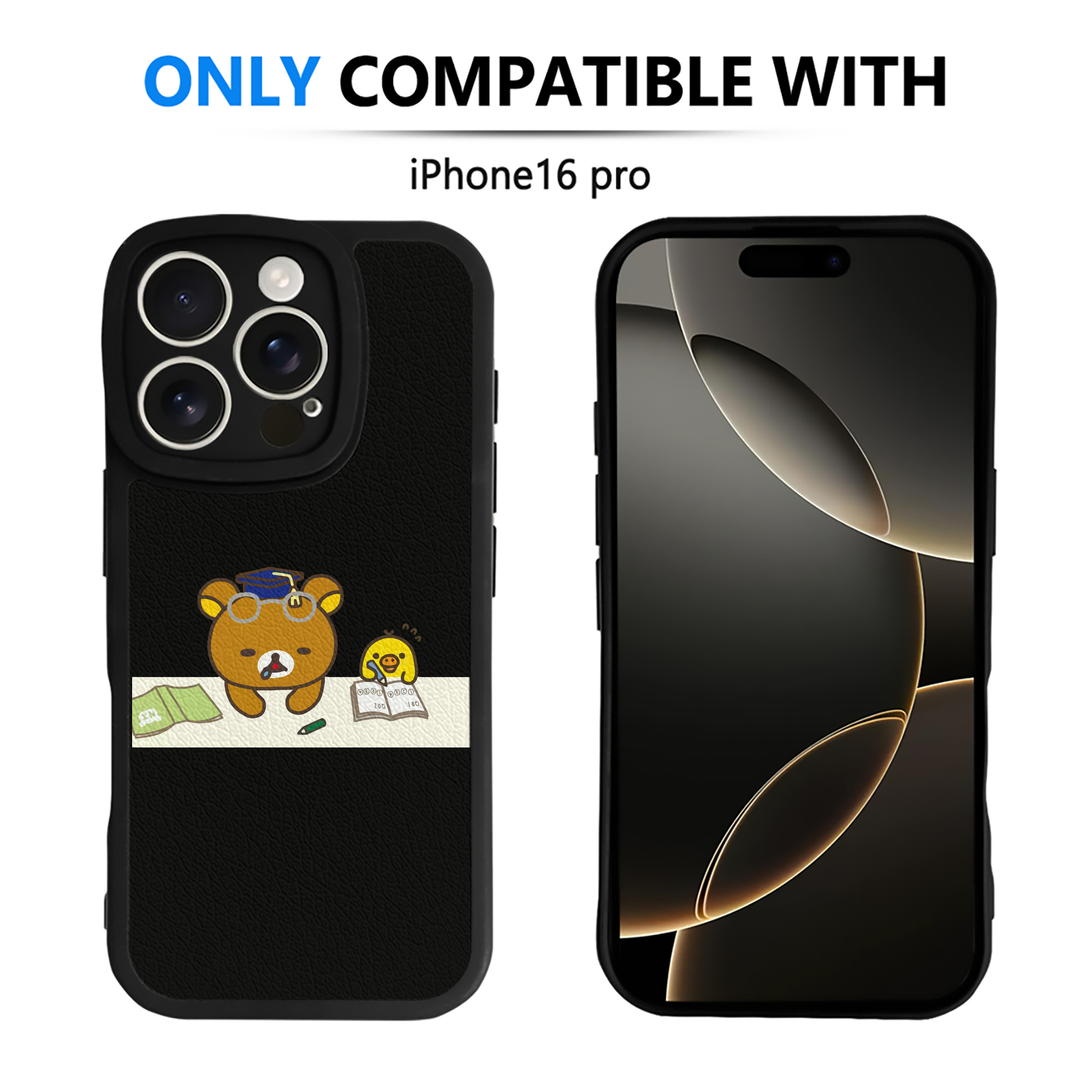 （画像用） リラックマ リラックマ キイロイトリ Rilakkuma Korilakkuma Kiiroitori 【iPhone 16シリーズ対応】シリコンスマホケース（レザー調） 材質：シリコン